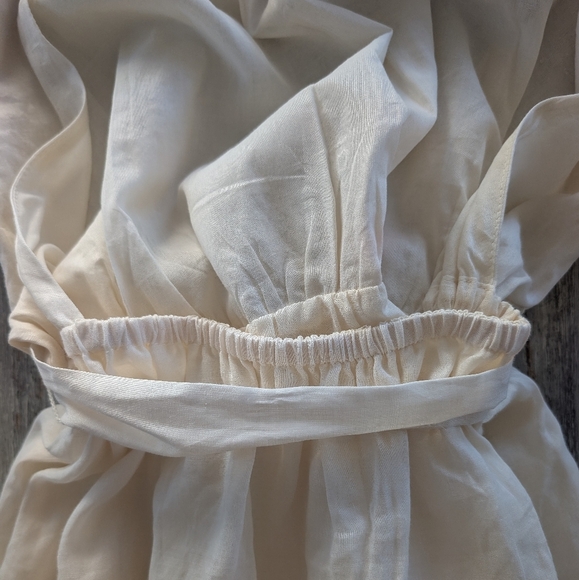 Bananan Republic Ramie Open Back Dress Cream Women's Small Tall - Picture 7 of 10